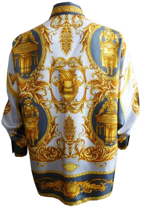 versace print silk shirt|vintage versace silk shirts.